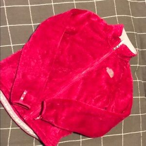 Pink Fuzzy women’s size M North Face coat